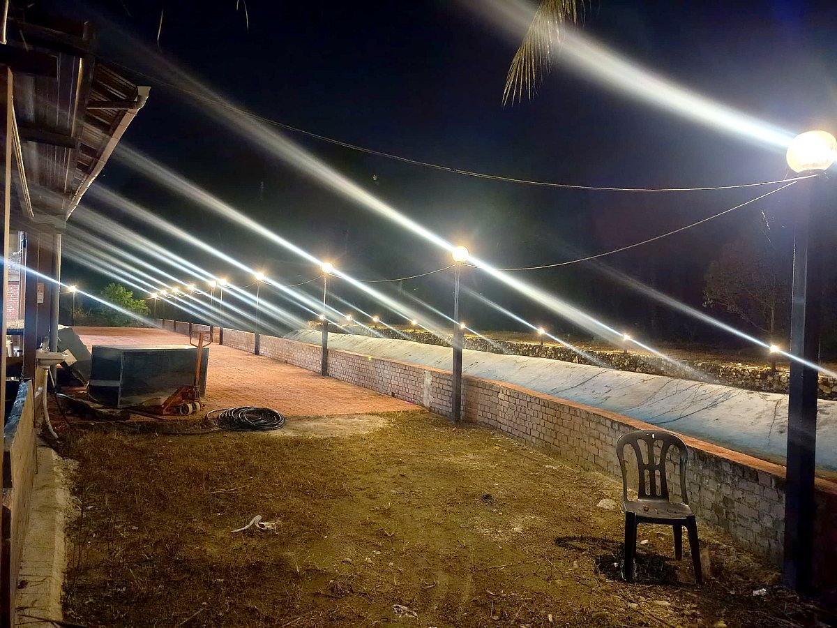 The riverside walk after dark